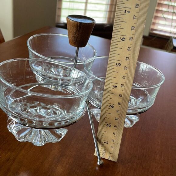 Mid Century Teak & Chrome Condiment Caddy - Picture 3 of 6